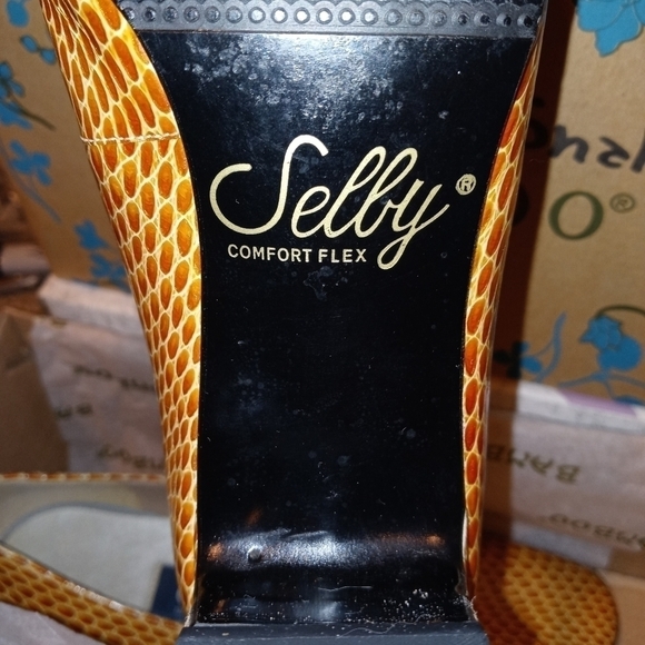 Vintage Selby bamboo yellow snakeskin shoe 5.5 - Picture 7 of 11